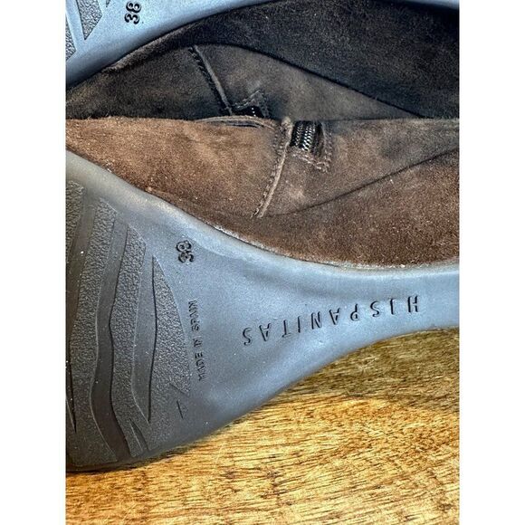 Hispanitas Brown Leather Suede Pointy Ankle Booties NWT Size 38 (7.5) - Picture 8 of 11